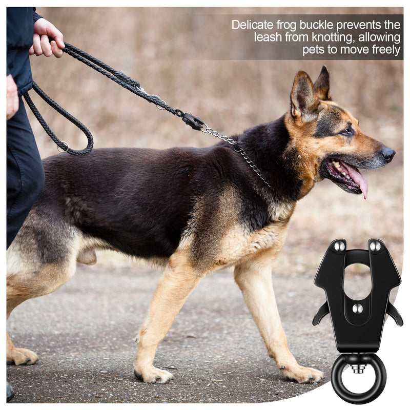 Reginary 2 Pcs Frog Clip Black Dog Leash Clasp 360 Degree Swivel Clip Heavy Duty Quick Release Dog Chain Buckle Frog Cable Leash Buckle for Linking Pet Collar Supplies(Classic) Classic - PawsPlanet Australia