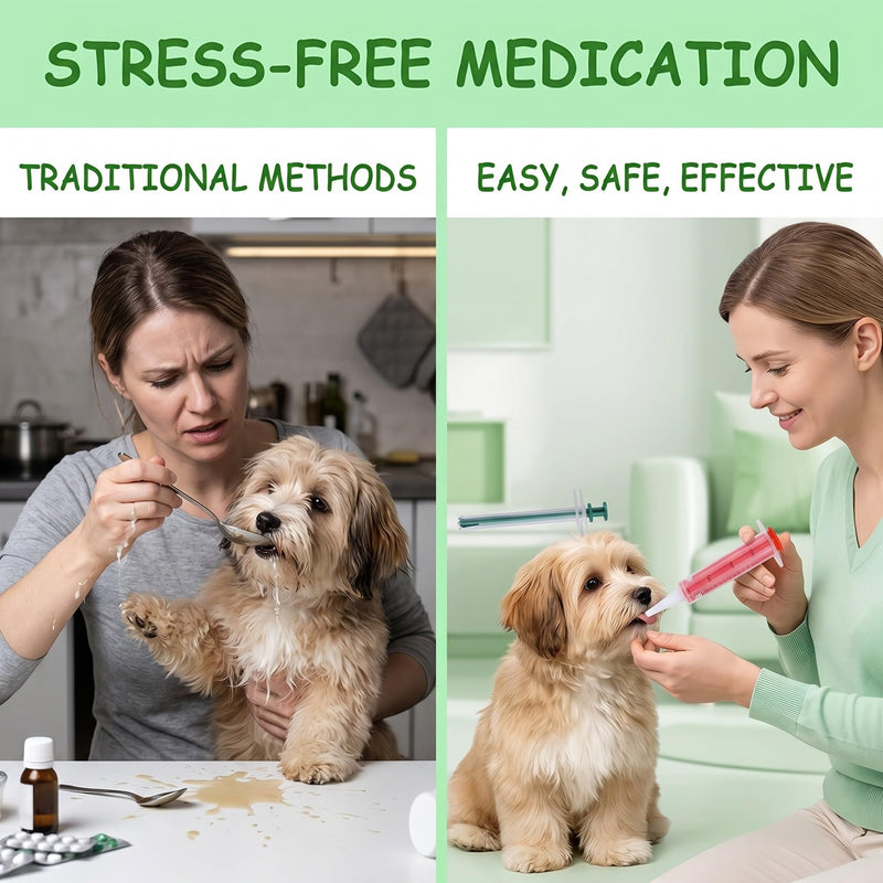 2-pack of tablet dispensers for cats, round handle medication dispenser, small and portable for pills and soft capsules, for pets, one-piece design