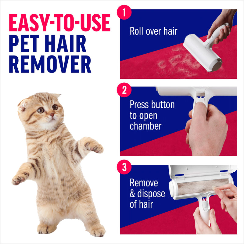 Chom Chom Roller Pet Hair Remover and Mini Reusable Lint Roller - ChomChom Cat and Dog Hair Remover for Furniture, Couch, Carpet + Mini ChomChom for Clothes - PawsPlanet Australia