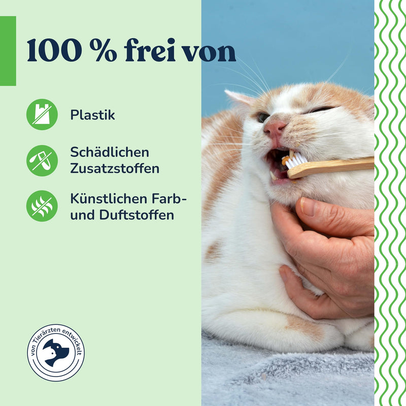 Felmo Bamboo Toothbrush for Dogs and Cats with a Smaller and a Larger Brush Head for Different Areas, BPA Free, Dental Care for Dogs and Cats