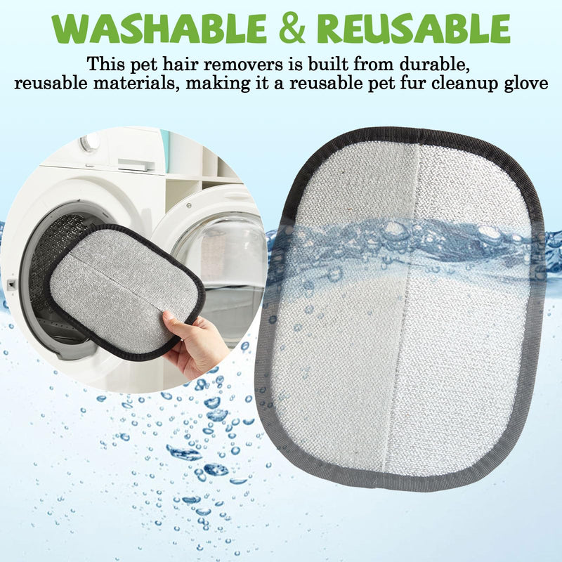 Upgraded Five-Finger Electrostatic Pet Hair Remover Glove for Cats & Dogs Reusable Magic Fur Brush Washable Double Sided Static Pet Hair Fur Remover Tool for Couch, Car Seat, Carpet & Laundry - PawsPlanet Australia