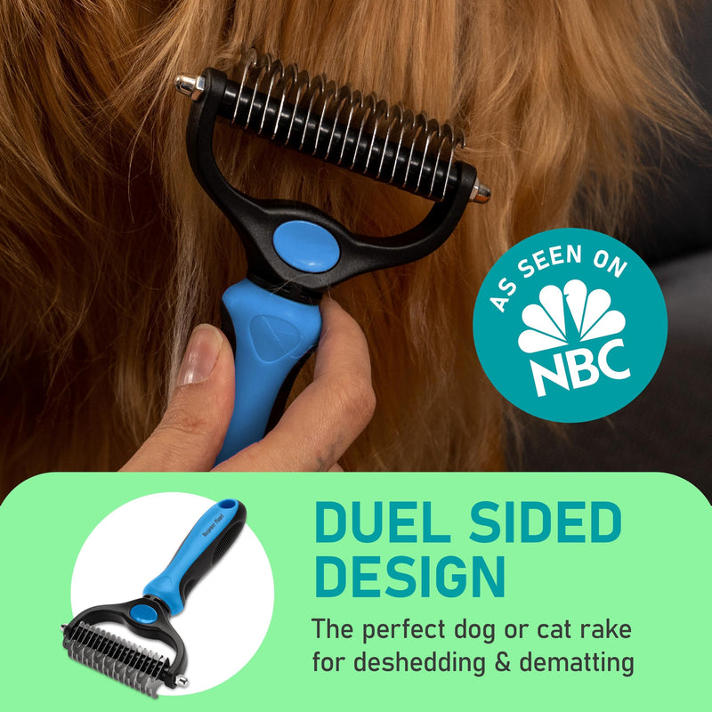 Maxpower Planet Pet Grooming Rake and Dematting Comb for Dogs - Dog Grooming Supplies, Undercoat Rake for Dogs, Cats - Extra-Wide Deshedding Dog Brush, Deshedder Comb for Long Hair - Reduce Shedding C - Rake and Comb Kit (Best Value) Large - PawsPlanet Australia