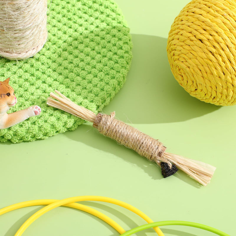 3 pieces of cat toys, chew toys made of silver vine for cats and kittens with teeth cleaning function and more social than natural chew toys.
