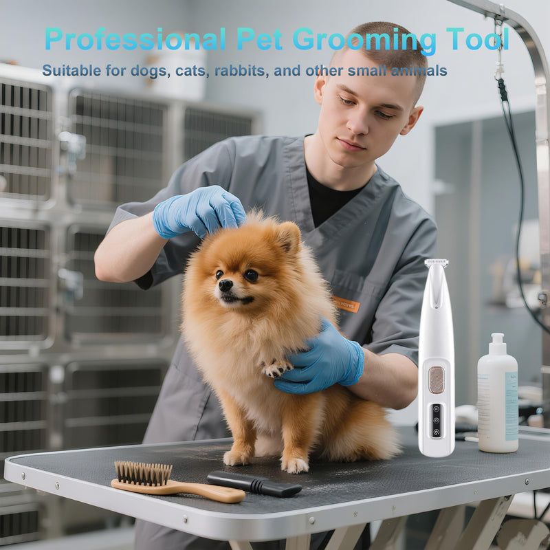 Pet Paw Trimmer, Electric Dog Paw Trimmer Rechargeable Waterproof Dog Grooming Clippers with Led Light, Low Noise Pet Hair Clippers for for Paws Eyes Ears Face Rump - PawsPlanet Australia
