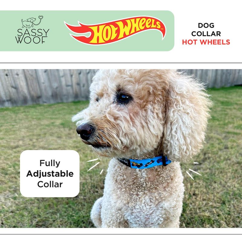 Sassy Woof Dog Collar Hot Wheels™ - S, Adjustable, Durable, Comfortable and Stylish Pet Accessories for Small Dogs - Officially Licensed - PawsPlanet Australia