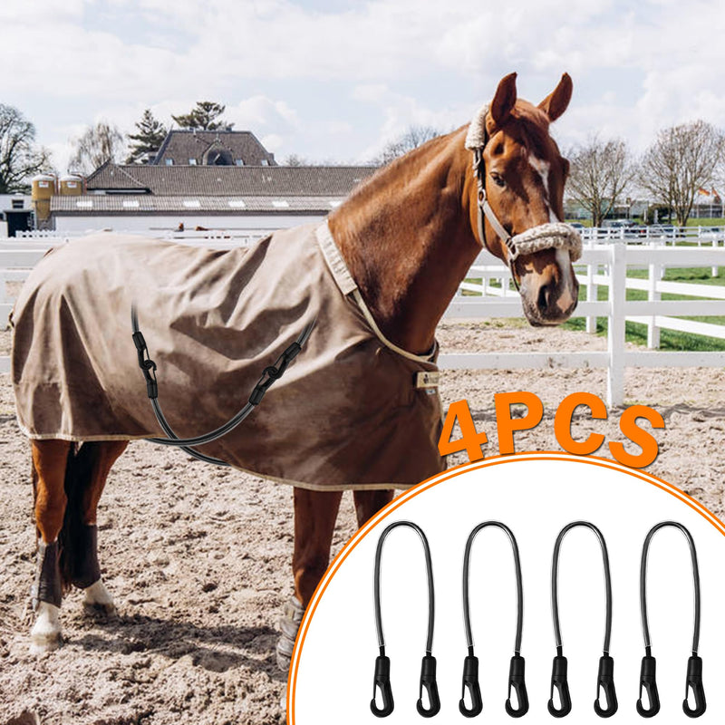 Horse Blanket Strap with Adjustable Double Headed Clip, Horse Blanket Leg Strap Elastic Replacement Strap - PawsPlanet Australia