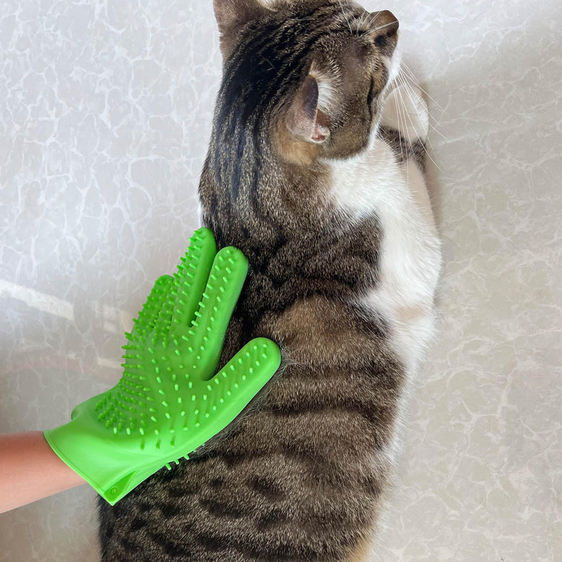 Pet Grooming Bathing Gloves Dog Bath Glove Brush Cat Loose Hair Removal Mitten with Double-Sided Silicone Tips Gentle Massaging and Deshedding Tool for Long and Short Haired Pets - 2 Pack - PawsPlanet Australia