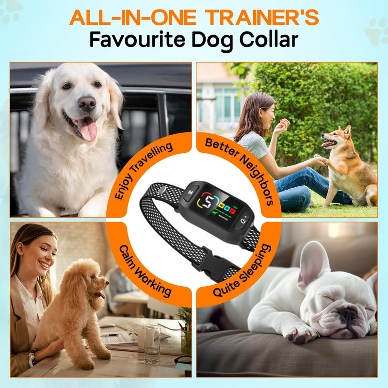Bark Collar for Dogs with Clicker and Whistle – 300% Stronger Vibration, 5 Sensitivity Levels, 4 Training Modes, Fast Magnetic Charging | Waterproof, Adjustable – Train with Love, Not Pain Collar with Clicker & Whistle - PawsPlanet Australia
