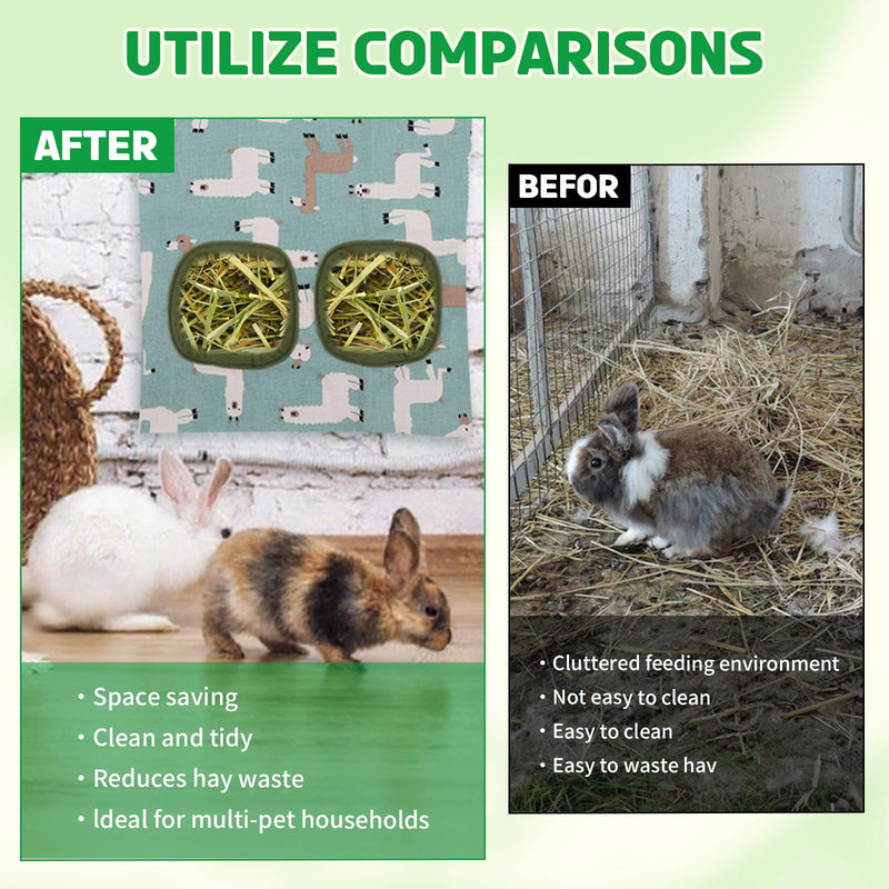 3 PCS Hay Bag for Guinea Pigs, 1-3 Hole Hanging Bunny Rabbit Hay Holder, Hay Feeder for Small Pets and Animals - PawsPlanet Australia