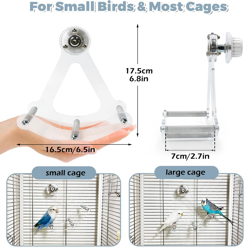 Bite-Resistant Acrylic Rocking Bird Nail Trimming Perch Stand Easy to Clean, Interactive Bird Toys for Parakeets for Cage, Budgie Puzzle Toys for Parrots, Small Birds Enrichment Toy for Lovebird - PawsPlanet Australia