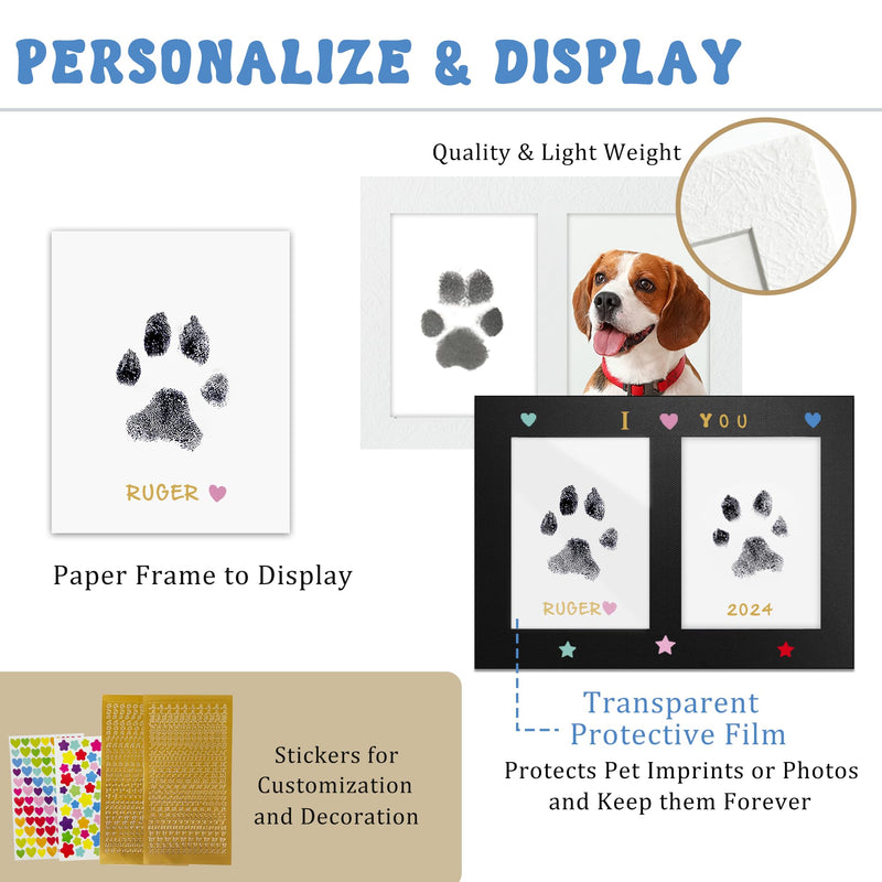 MYPAWLETS Inkless Paw Print Kit,Mess-Free Paw Print Stamp Pad for Dogs Cat,Pet Safe Clean Touch Ink Pad,Dog Nose Print Kit,Pet Paw Print Impression Kit Keepsake,Personalized Pet Lover,Dog Mom Gift-6M Medium (6 Pack) - PawsPlanet Australia