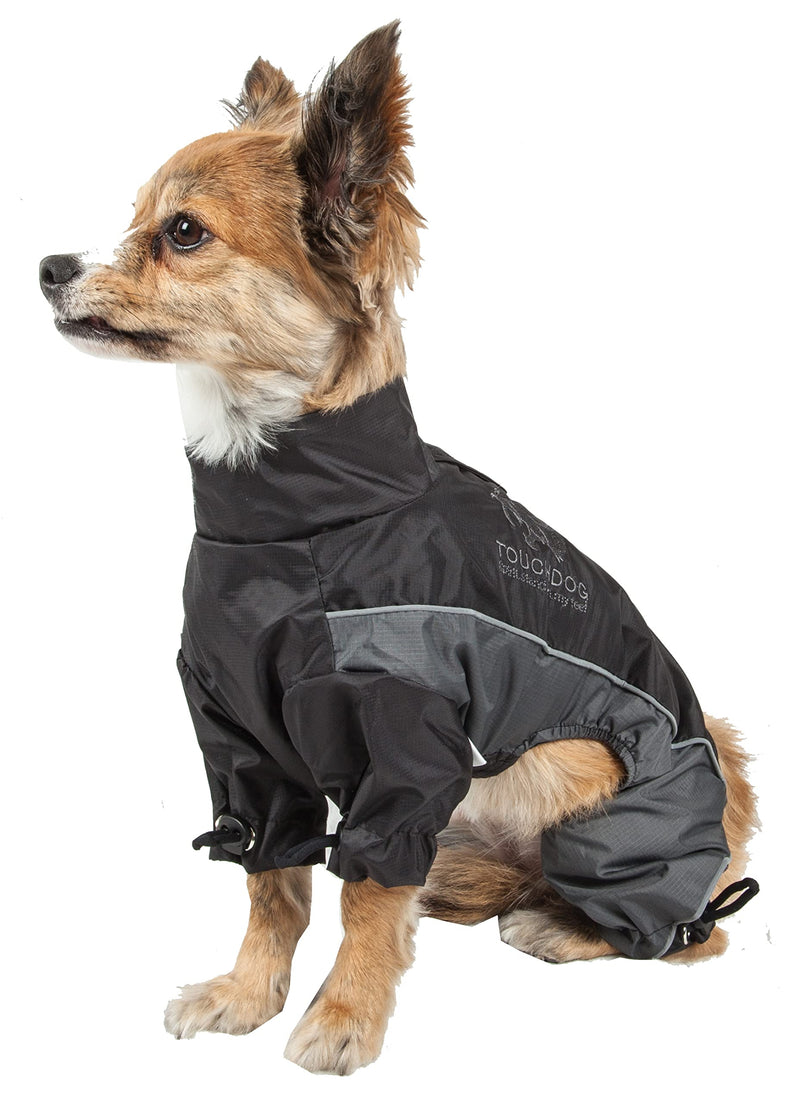 Touchdog Quantum-Ice Full-Bodied Adjustable and 3M Reflective Dog Jacket w/ Blackshark Technology, Small, Black, Grey 1