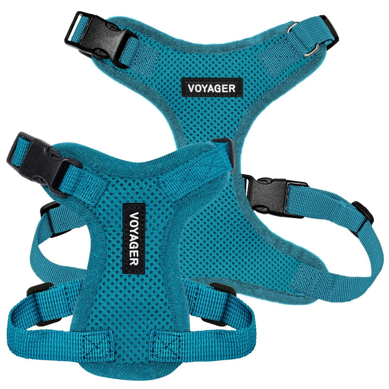 Best Pet Supplies Voyager Step-In Lock Pet Harness – All Weather Mesh, Adjustable Step In Harness for Cats and Dogs by - Turquoise (Matching Trim), XS (Chest: 11-16" * Fit Cats) Harness (Turquoise) XS (Chest: 13 - 16")
