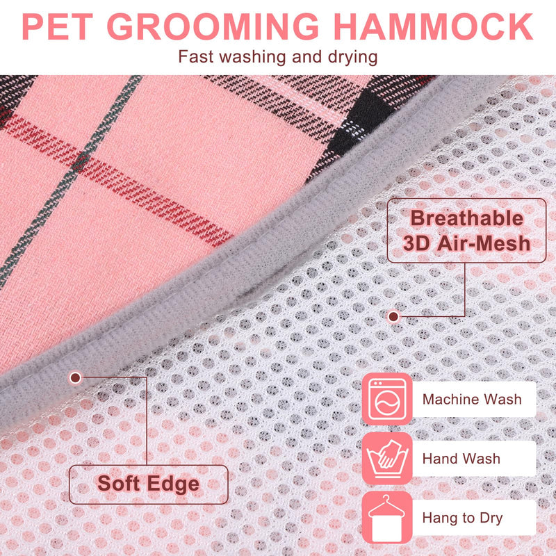 BEAUTYZOO Dog Grooming Hammock for Small Dogs Cat- Dog Sling for Nail Trimming/Clipping- Dog Hanging Harness Holder with Thick Fabric Neck Support & Strap Restraint Claw Care, Pink XS XS (15 LB Max) 6-9.5 in - PawsPlanet Australia