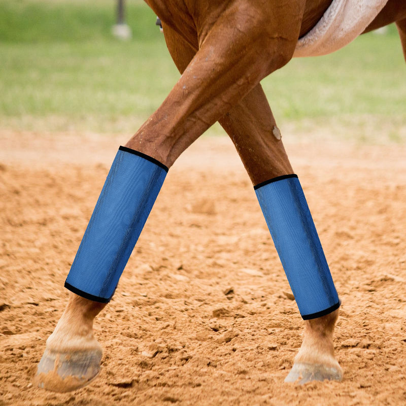 Jexine Set of 8 Mesh Fly Boots for Horse Loose Fitting Non Slip Breathable Horse Fly Leggings Protective Reduces Stress Leg Fatigue Wraps for Preventing Flies Mosquitoes Bite Dark Blue - PawsPlanet Australia