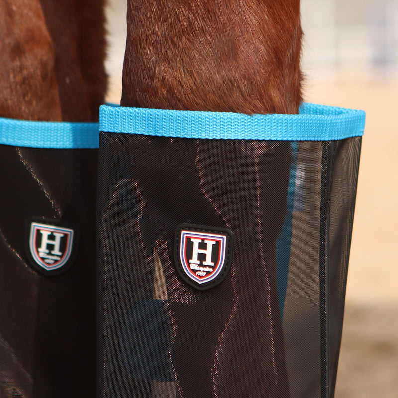 Harrison Howard Loose-Fitting Horse Fly Leggings Breathable, Tear-Resistant Fine Mesh Leg Guards Stay-on Comfortable Fly Boots (Set of 4) Sky Blue Small - PawsPlanet Australia