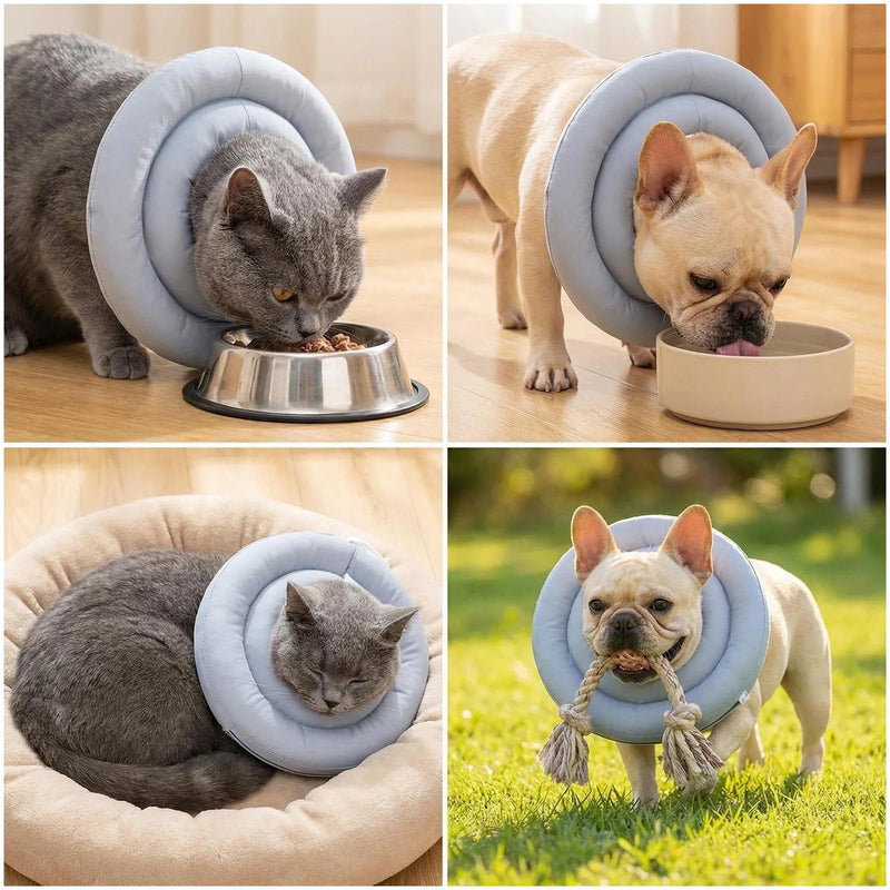 Cat neck brace, soft cat collar to prevent licking, soft adjustable cat neck brace, for dogs, puppies, and kittens, post-operative pet protective collar