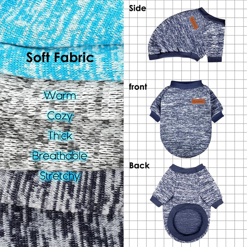 3 Pack Dog Sweaters for Small Dogs Girl Boy Dog Winter Fleece Clothes Warm Soft Dog Sweatshirt Outfit for Dog Cat Pet Apparel - PawsPlanet Australia