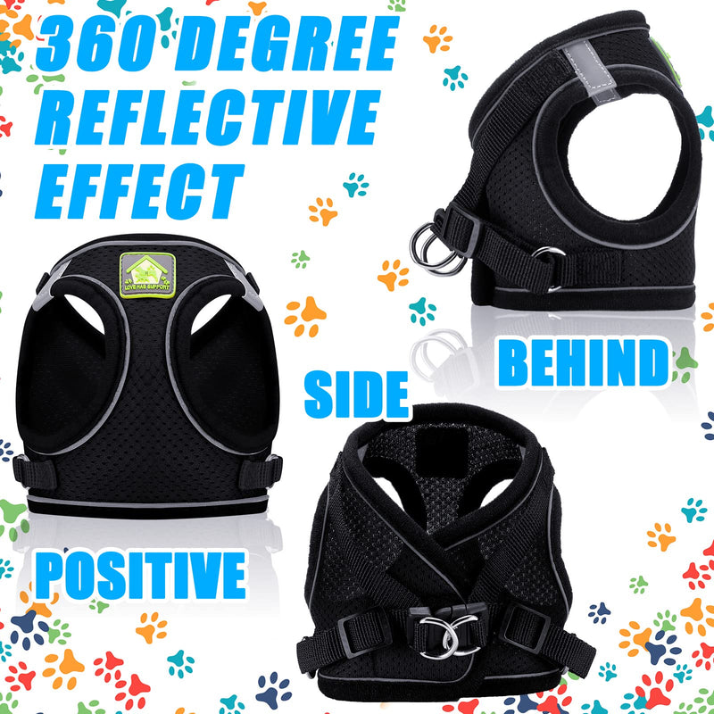 6 Pcs Small Dog Harness with Retractable Leash and Bowknot Pet Collar Set Soft Mesh Padded Vest Harness 10 FT Pet Walking Leash with Anti Slip Handle Adjustable Puppy Collar for Small Dog Cat S - PawsPlanet Australia