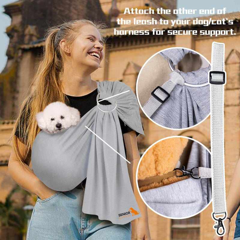 Dog Sling Carrier for Small Dogs,Carrying Wrap Anti-Anxiety Cat Sling,Adjustable Pet Sling(Light Gray) light gray - PawsPlanet Australia