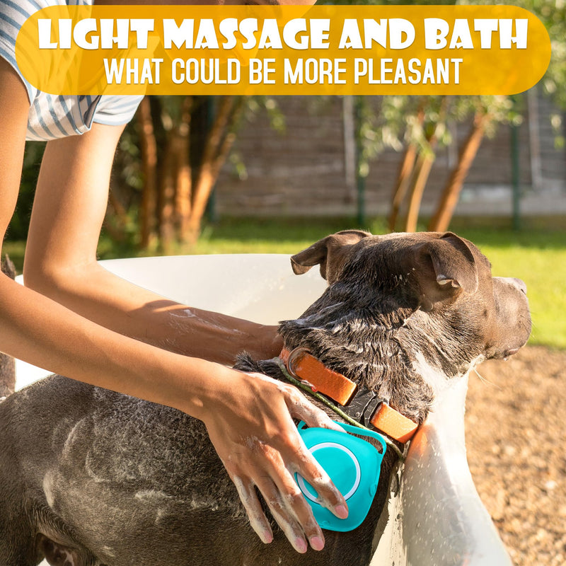 Dog Bath Brush with Soap Dispenser - Silicone Dog Scrubber for Bath Dog Shower Brush Dog Shampoo Brush Scrubber Dog Soap Dispenser Dog Bath Supplies - Pet Massage Brush Dog Washing Brush Scrubber 1 PCS - PawsPlanet Australia