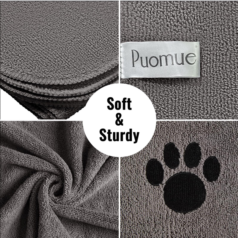 Microfiber Dog Towels for Drying Dogs, Super Absorbent and Soft Pet Grooming Towel, 40 Inch X 23.6 Inch, Perfect Dog Shower & Bath Supplies for Large, Medium or Small Dogs, Grey 40"X23.6"- 1pack - PawsPlanet Australia