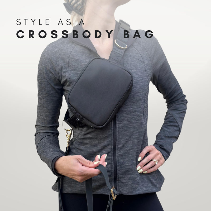 Hands Free Leash and Belt Bag | Black Belt Bag + Leash - PawsPlanet Australia
