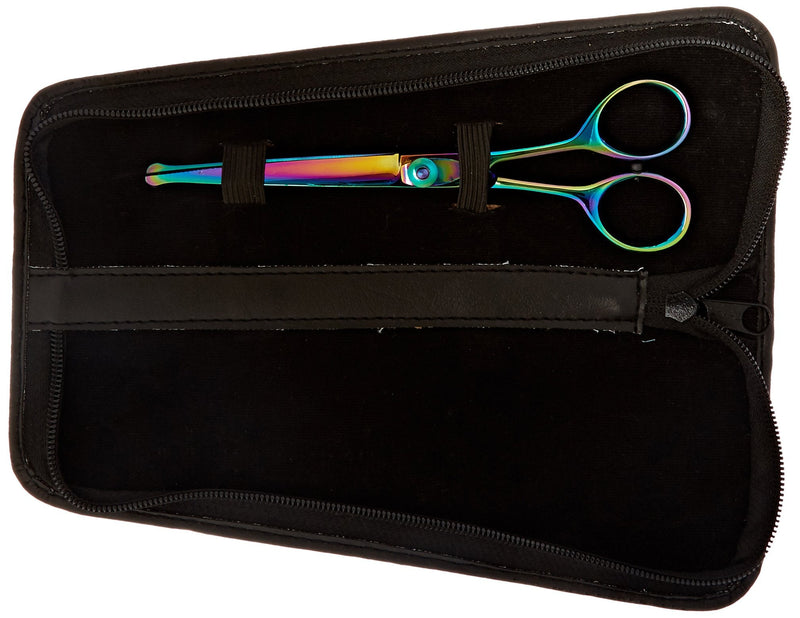 Genuine Japanese Stainless Steel Scissor 6-Inch Curved Blade Probe Tip Plasma Coated Semi-Convex Edge Japanese Stainless Steel Plasma Rainbow Finish Safety Tip Blade Curved Blade - PawsPlanet Australia