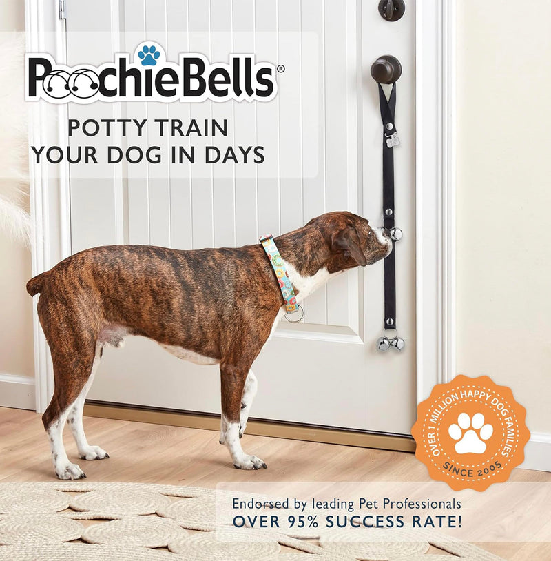 Dog Doorbell, Dog Potty Training Bells, Dog Safe USA-Made w/Perfect Sound,Dog Trainer Approved, Housetraining Made Easy & Quick, Sig Tracks Green - PawsPlanet Australia