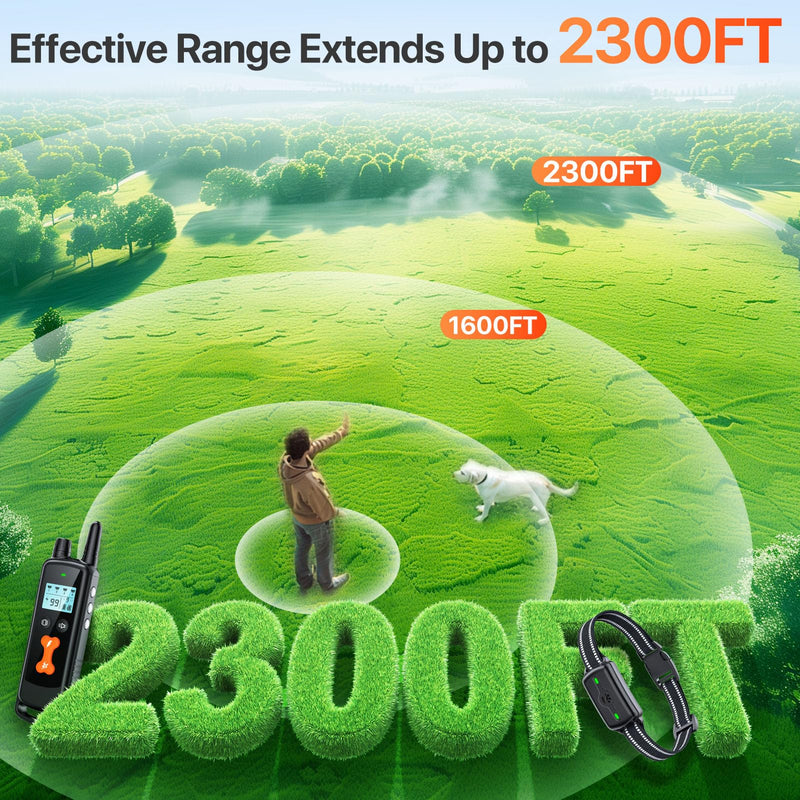 Dog Training Collar, Dog Shock Collar with Remote Control, Electric Shock Collar with 4 Training Modes, IP68 Waterproof Rechargeable e Collar for Large Medium Dogs with Beep Shock and Security Lock Black - PawsPlanet Australia