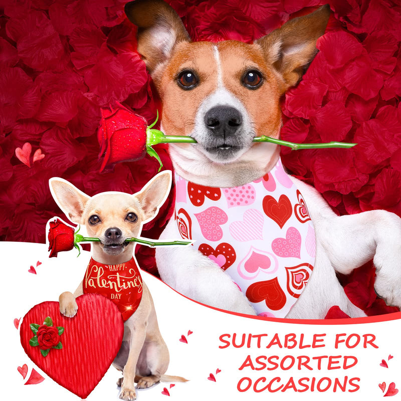 20 Packs Valentine's Day Dog Bandanas Triangle Bibs Scarf Reversible Bandana Adjustable Neckerchief Scarf for Dogs Cats Pet(32 x 22 x 22 Inch) 32 x 22 x 22 Inch