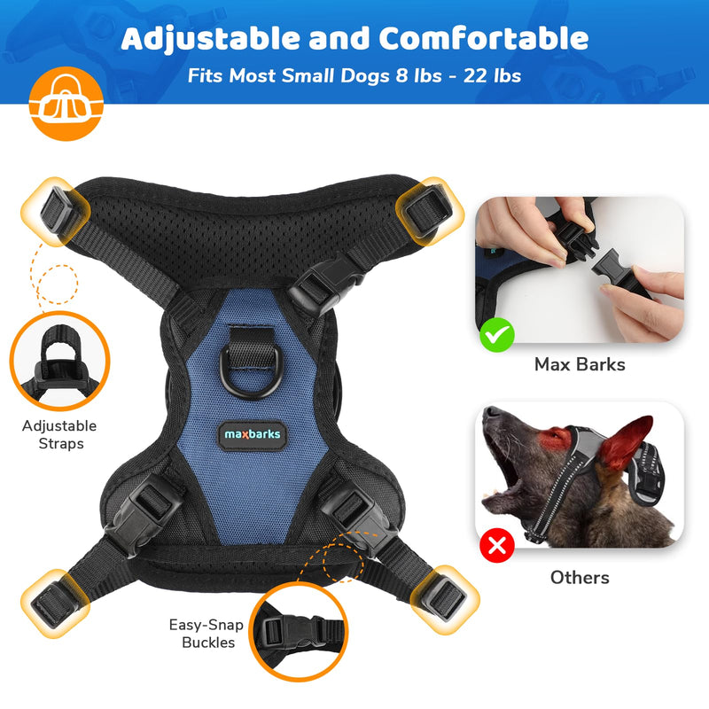 Bark Control Training Vest for Small Dogs - Rechargeable No Barking Device for Dogs - Bark Deterrent with 5 Sensitivity Levels, Adjustable Straps, D-Ring - No False Alarms or Throat Prongs Extra Small - PawsPlanet Australia