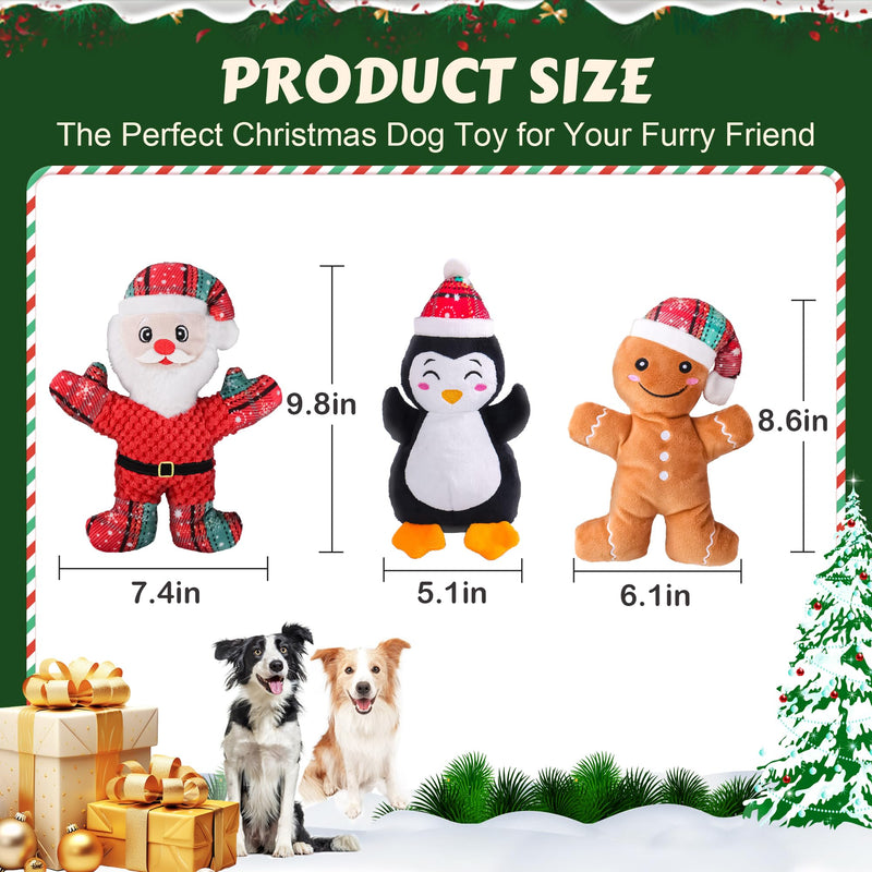 Dog Toys with Squeaker, 3 Pack Dog Chew Toys with Rope Clean Teeth, Cute Dog Squeaky Toys with Cotton Material, Interactive Durable Dog Plush Toy for Small, Large Dog - PawsPlanet Australia