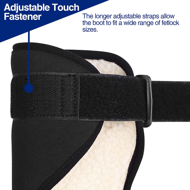 Harrison Howard Horse Stall Sore Boots, Leg Protection for Fetlock & Pastern, Fleece Lined Boots for Wound Care, Pair