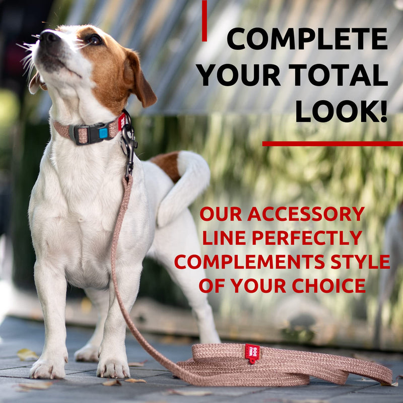 Recycled Cotton Dog Leash Eco-Friendly Alternative to Nylon for Small Medium and Large Dogs - Reflective Strong Dog Leashes for Large Breeds - Puppy Leash Brown 3/5" - 6 Ft - PawsPlanet Australia