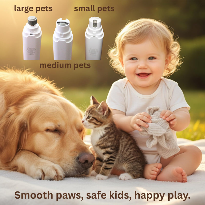 Dog Nail Grinder– Professional 2-Speed Electric Rechargeable Pet Nail Trimmer Painless Paws Grooming & Smoothing for Small Medium Large Dogs and Cats (White) - PawsPlanet Australia