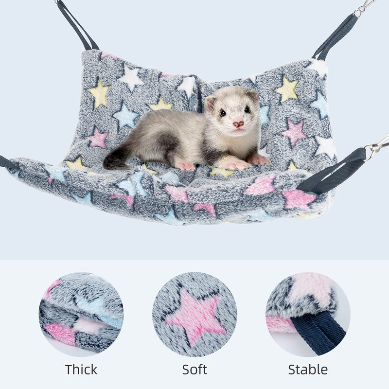 Niteangel Hanging Hammock Nap Sack Swing Bag Pet Sleeper for Ferret Rat Sugar Glider and Other Small Animals (Cream, Star) Cream Stars - PawsPlanet Australia