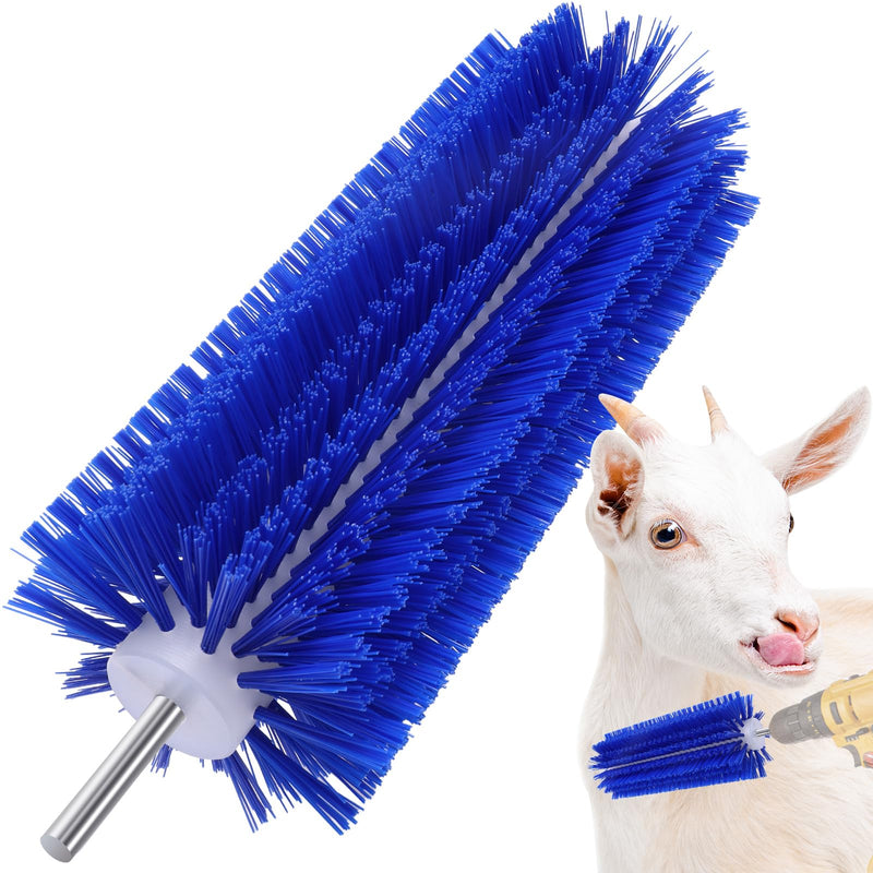 Livestock Scratching Mini Roto Drill Brush Attachment For Cow Goat Pig Dog Horse Grooming, 28cm Large Size, Remove Harmful Parasites/Dead Skin/Shedding Hair, Relieve Itching, 5/18inches Shank Blue 11in - PawsPlanet Australia