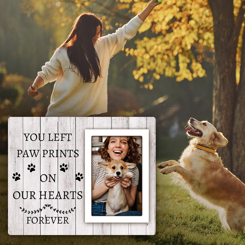 Pet Memorial Gifts for Dogs, Dog Memorial Gifts for Loss of Dog, Loss of Dog Sympathy Gift, Dog Remembrance Gift - 4x6 Dog Memorial Picture Frame with Paw Prints, Dog Loss Gifts - PawsPlanet Australia