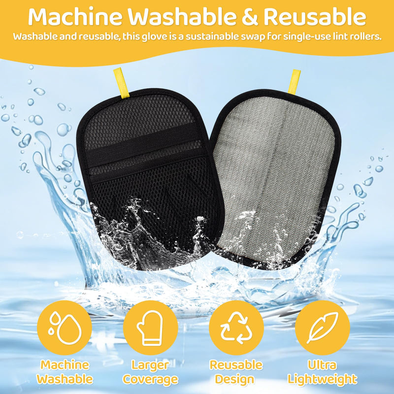 Pet Hair Removal Glove for Dogs & Cats, Upgraded 2PCS Five-Finger Electrostatic Pet Hair Remover with Grooming Comb, Reusable Washable Magic Brush Hair Tool for Laundry, Carpet, Car Seat, Couch Five-Finger Black - PawsPlanet Australia