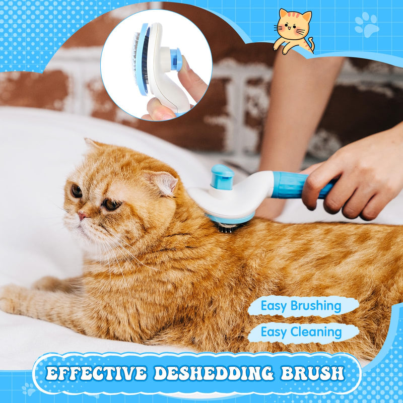 Cats Grooming Kit - 10 Pcs Pet Self Cleaning Kit for Indoor Long Hair Cats Include Brush Bath Brush Needle Comb Toothbrush Nail Clipper Nail Trimmer for Shedding Supplies - PawsPlanet Australia