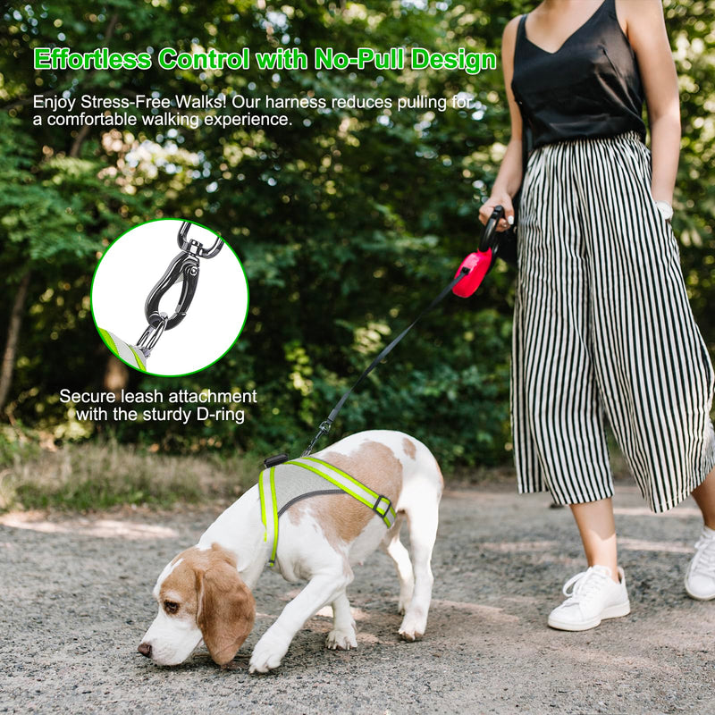 Visinite LED Dog Harness, USB Rechargeable Light Up Dog Vest, 2 Illuminate Modes Glow in The Dark Dog Harness, Adjustable Lighted Pet Harness Light for Night Walking Safety (Green, XL) Extra Large Green