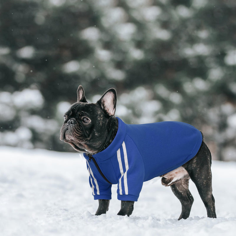 PUMYPOREITY Bulldog Breed Apparel, Dog Hoodie for Big Chest Dogs, for English Bulldogs Frenchies Pitbulls,Comfortable Sweatshirt for Spring/Fall Walks, Blue, L Large - PawsPlanet Australia