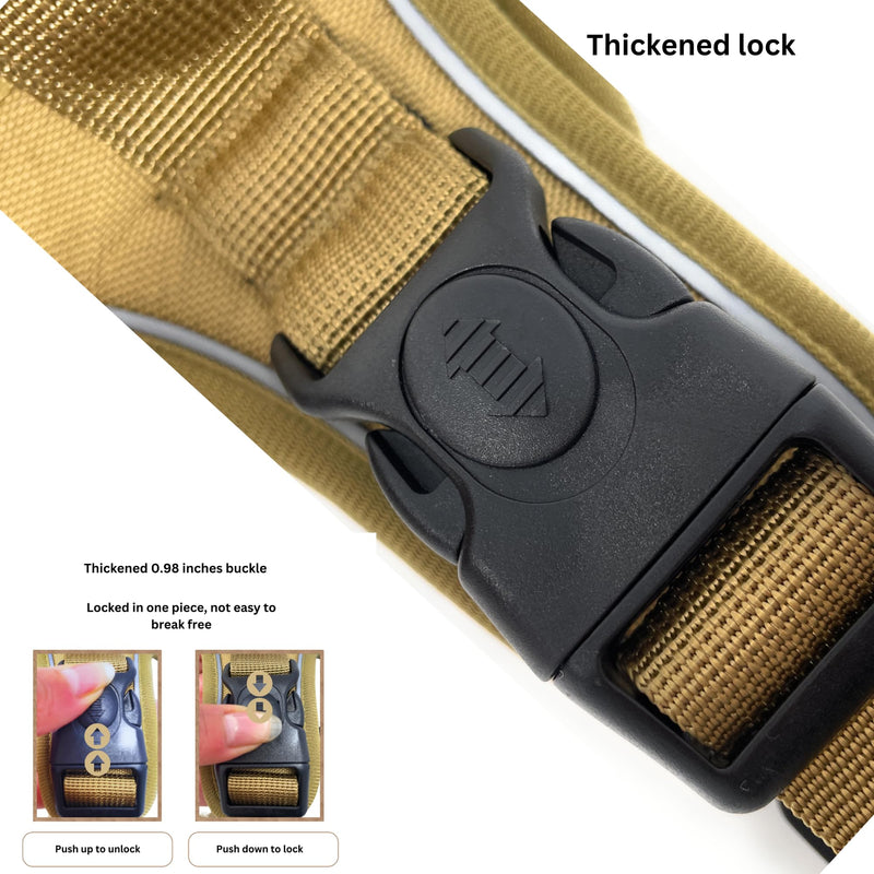 BoldPet® Dog Harness with Airtag Holder and Leash Set-Premium Oxford Breathable Material- Durable Reflective Airtag Dog Harness and Leash Set for Small, Medium, Large and X Large Dogs KHAKI - PawsPlanet Australia