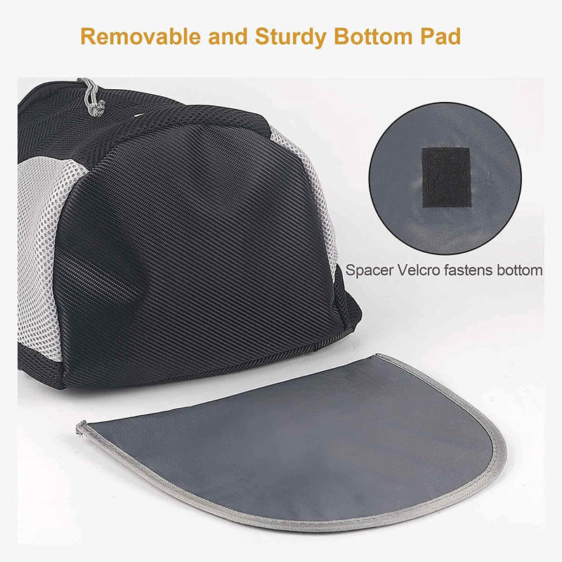 Dog Cat Carrier Backpack for Small/Medium Pets, Adjustable Head Out Front Breathable Bag for Doggy Puppy Kitten, Waterproof Bottom Rucksack for Outdoor Travel Walking, Airline Approved (L, Black) L