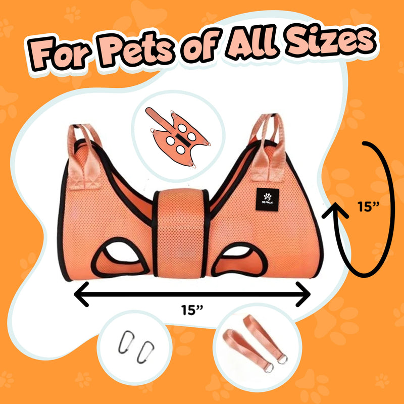 Dog Grooming Hammock - Dog Sling for Grooming, Pamper Your Furry with This Stress-Free Dog Grooming Kit - Orange, Large - PawsPlanet Australia