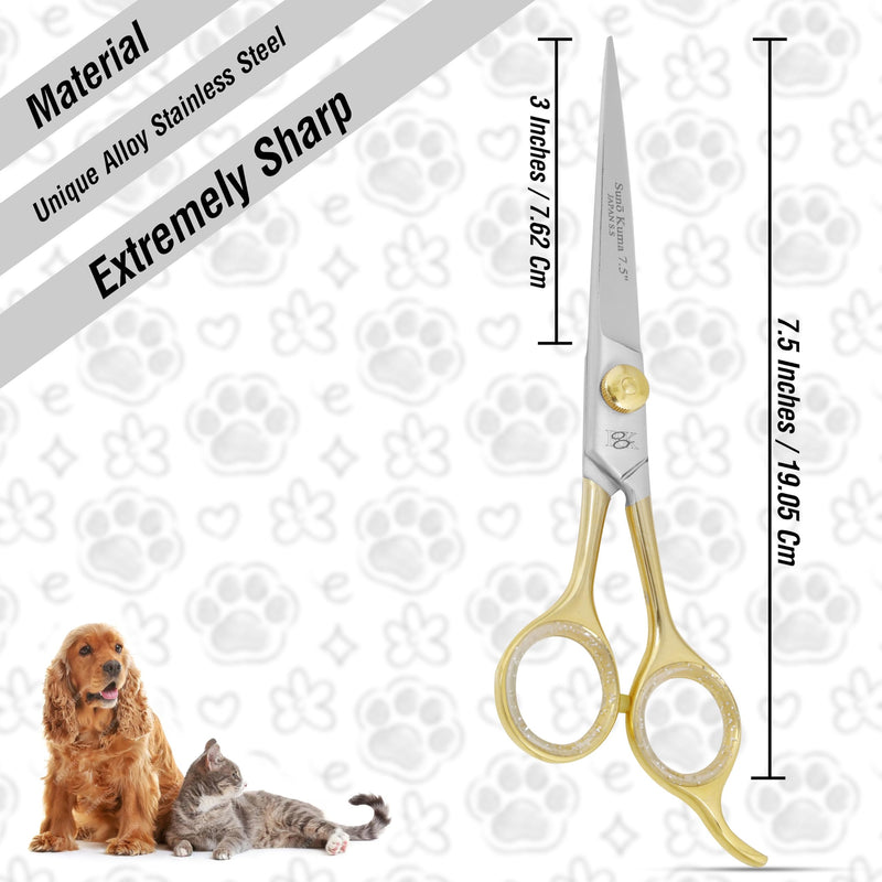 RnK 7.5" Professional Pet Dog Grooming Scissors Japanese SS Shears Hair Trimmer