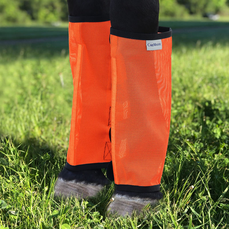 Fine Mesh Fly Boots Loose Fitting & Non-Slip Horse Fly Leggings No More Horsefly Nuisance Greatly Reduce Stomping Breathable with Natural Air Flow (Set of 4) Vibrant Orange Small - PawsPlanet Australia