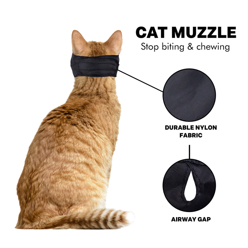 Downtown Pet Supply - Cat Muzzle for Grooming - Gentle and Soft Muzzle - Cat Grooming Supplies - Nylon - Medium - PawsPlanet Australia
