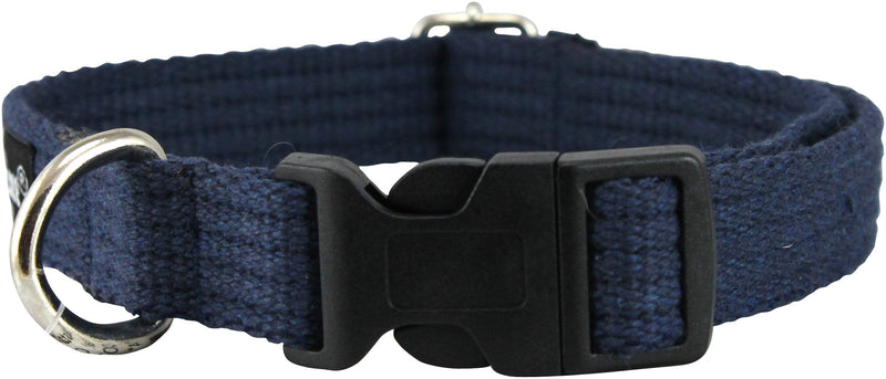 Cotton Web Adjustable Dog Collar 4 Sizes Blue (Small: Neck 11.5"-15.5"; Width 1/2") Small: Neck 11.5"-15.5"; Width 1/2" - PawsPlanet Australia